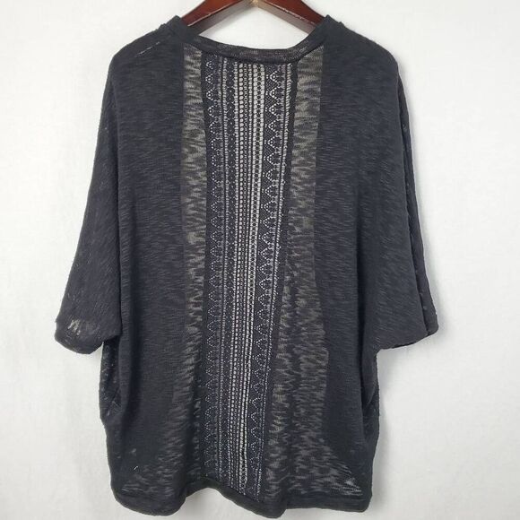 John Paul Richards Medium Black Open Front Cardigan Sweater - Picture 4 of 7